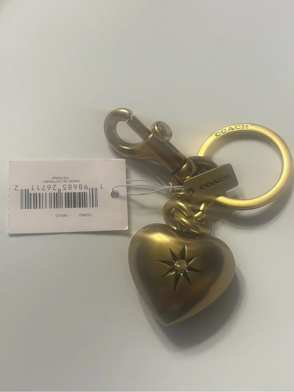 Coach Gold Heart & Star Bag Charm